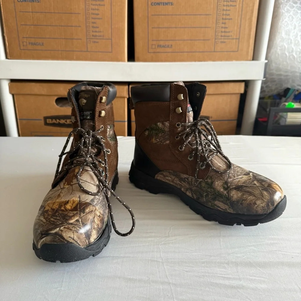 Herman Survivors Leather Camo Water Resistant Hunting 800g Work Boots Mens‎ 12W